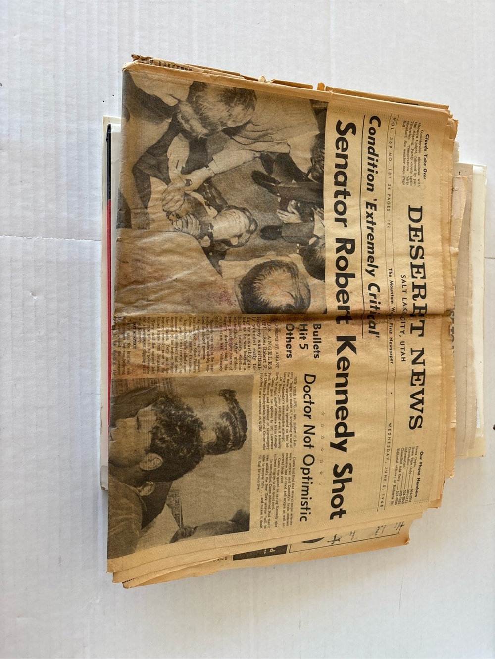 Antique Newspaper Bundle - Brown Tone Home Accent